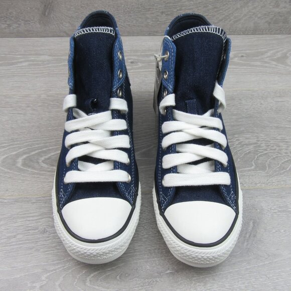 Converse CTAS HI Women's Size 9 Patchwork Denim Blue White Sneakers NEW - Picture 6 of 14